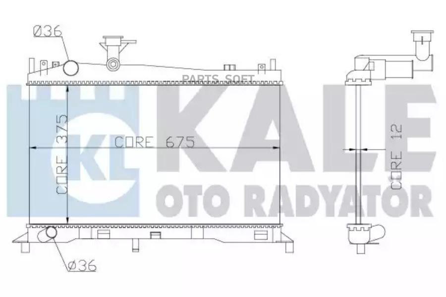 

Радиатор охлаждения двигателя Mazda 6/6 Hatchback/6 Station Wagon 02>07 KALE 360100