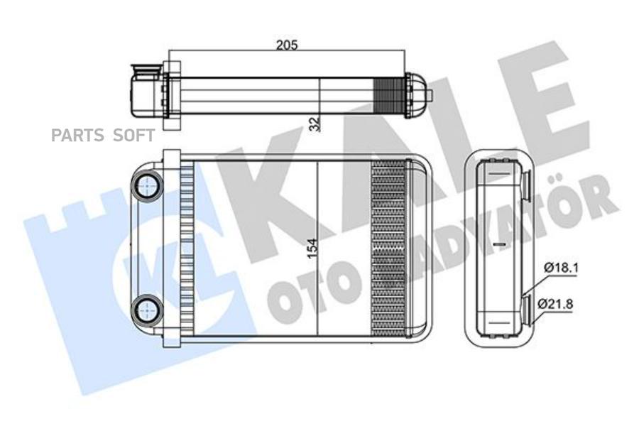 Радиатор отопителя Opel Astra J/Astra J GTC/Astra J Sports Tourer 09>19 KALE 346390 100038118627