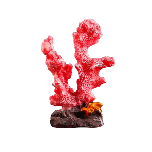 Декоративный коралл Синулярия мини, 6 х 3,5 х 8,5 см, красный