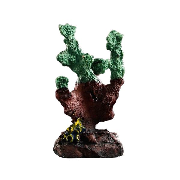Декоративный коралл Синулярия мини, 6 х 3,5 х 8,5 см, зелёный