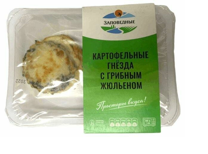 

Гнезда картофельные Заповедные Продукты с грибным жульеном 200 г