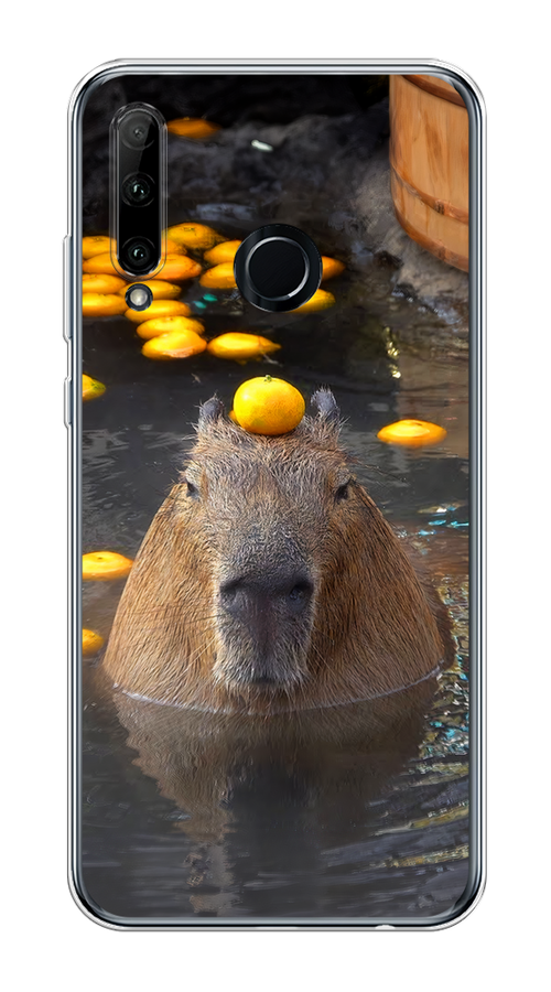 

Чехол на Honor 10i/20e/Huawei P Smart Plus 2019 "Капибара отдыхает", Коричневый;оранжевый;серый, 68850-1
