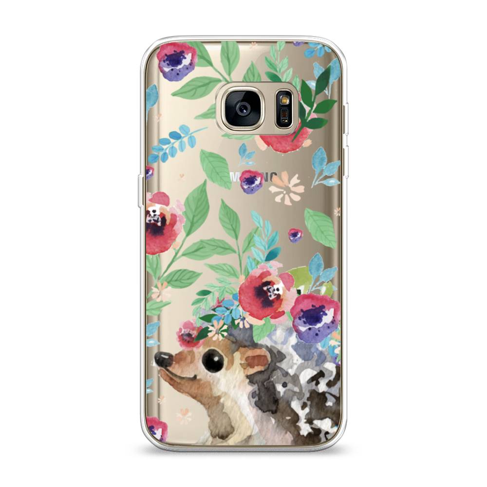 

Чехол Awog на Samsung Galaxy S7 "Ежик в цветах акварель", Розовый;зеленый;коричневый, 24550-2
