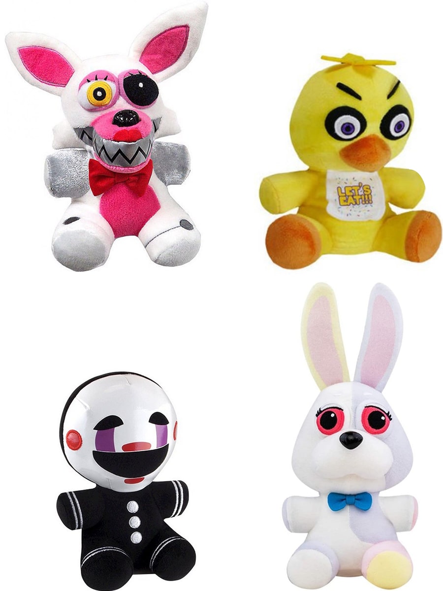 

Мягкие игрушки аниматроники ФНАФ FNAF 4 в 1 20 см, Белый;желтый;розовый;черный, аниматроники ФНАФ FNAF 4 в 1 (20 см)