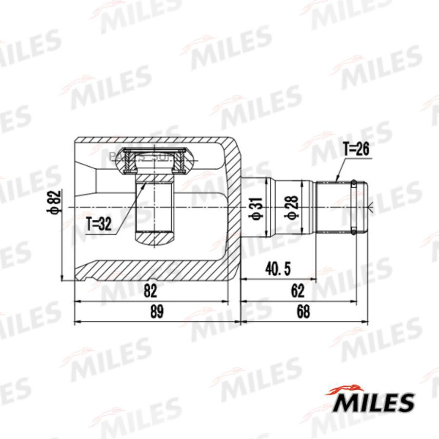 

Шрус Внутренний MILES GA10571