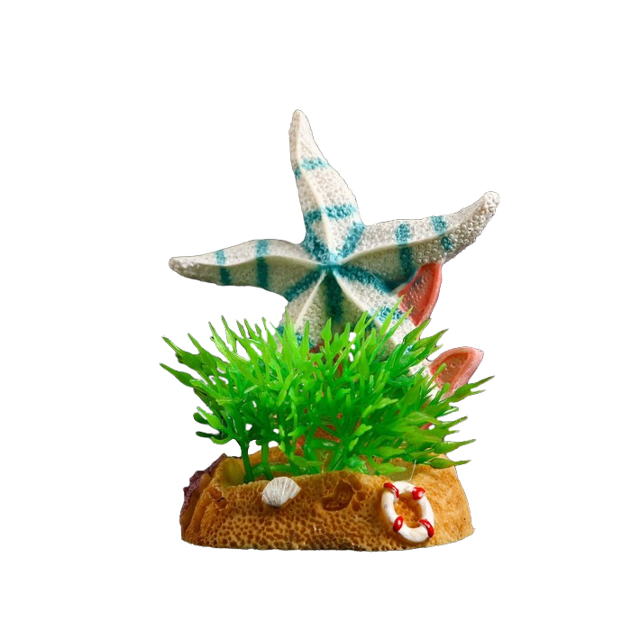 Декор для аквариума Звезда на подставке, 6,5 х 4,8 х 7,9 см