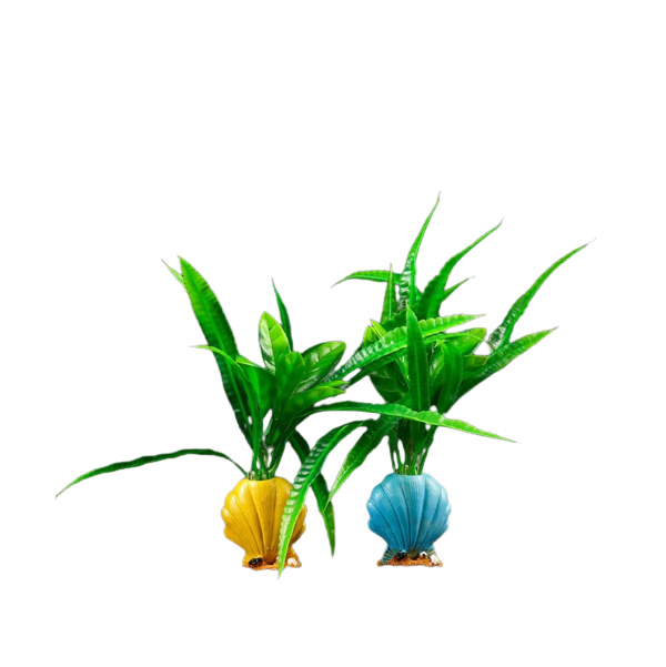 Растение Пижон Аква искусственное аквариумное Ракушка, 8 х 5 х 20 см