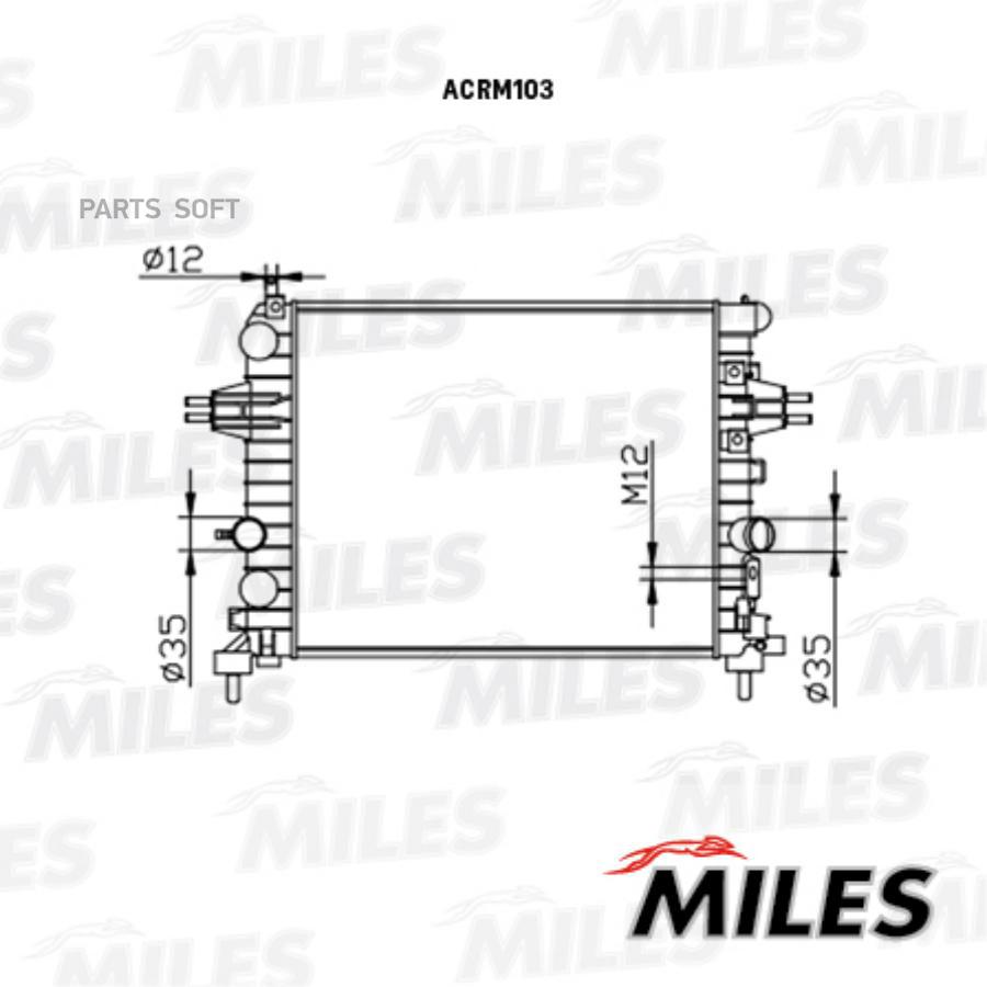 

Радиатор Opel Astra H 1.6/1.8 04- (Nissens 63028A) Acrm103 Miles арт. ACRM103