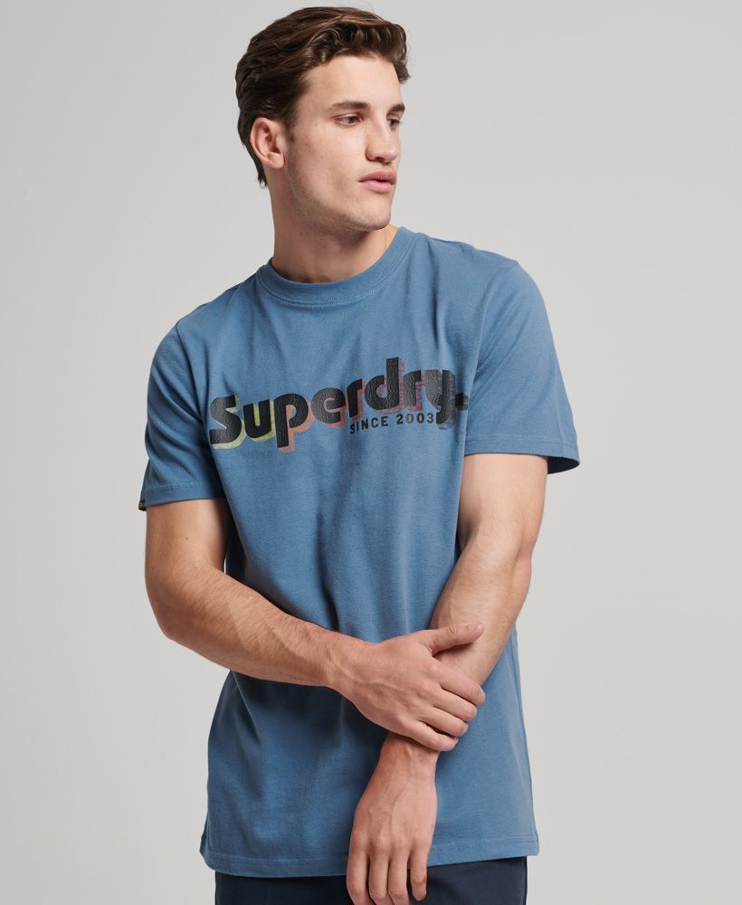 

Футболка мужская Superdry M1011756A голубая XL, Голубой, M1011756A