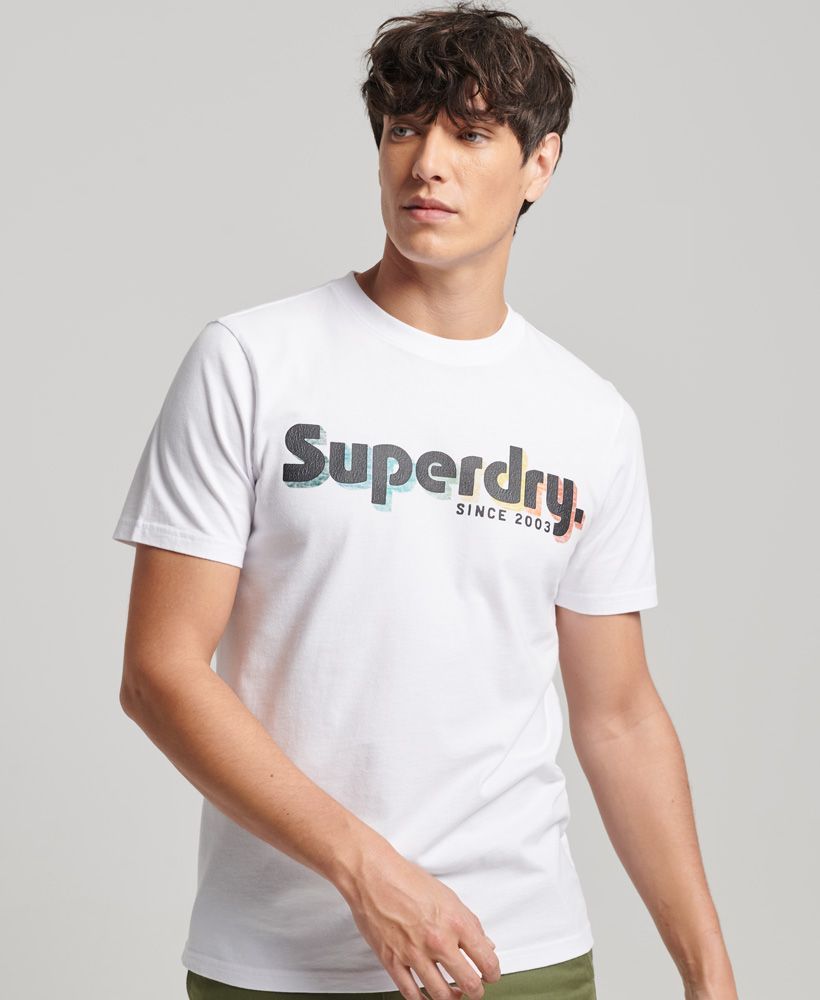 

Футболка мужская Superdry M1011756A белая S, Белый, M1011756A