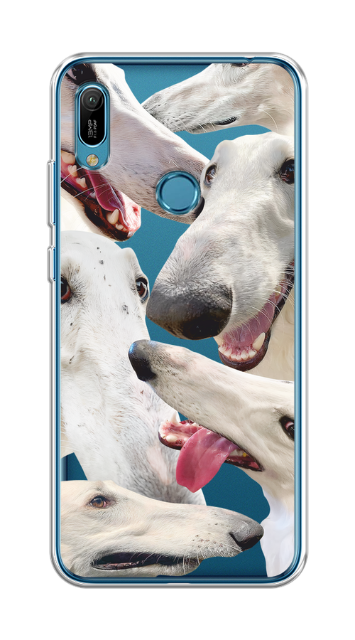 

Чехол на Huawei Y6 2019, Honor 8a/8a Pro/Y6s "Собака с длинным носом", Белый;бежевый;розовый, 68650-1