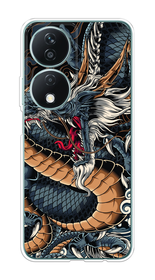 

Чехол на Honor X7B "Japanese Dragon", Коричневый;черный;синий, 6123350-1