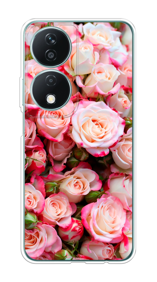 Чехол на Honor X7B "Много роз" 6123350-1 розовый