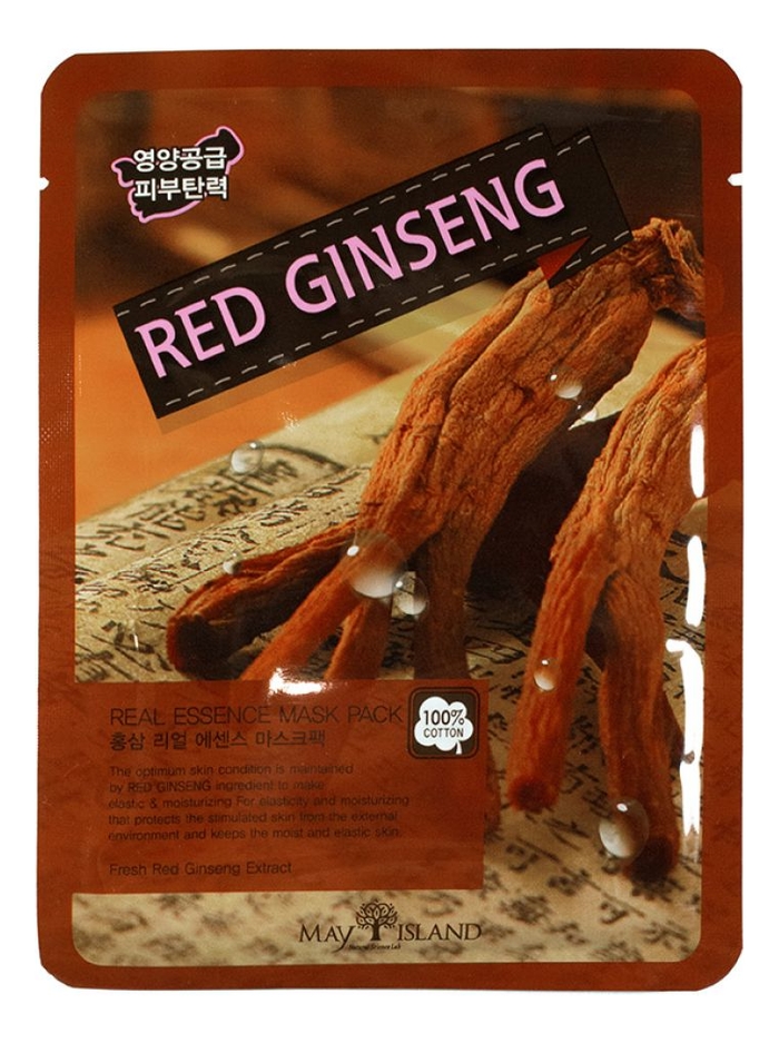 

Тканевая маска для лица May Island Real Essence Mask Pack Red Ginseng 10 шт, Тканевая маска