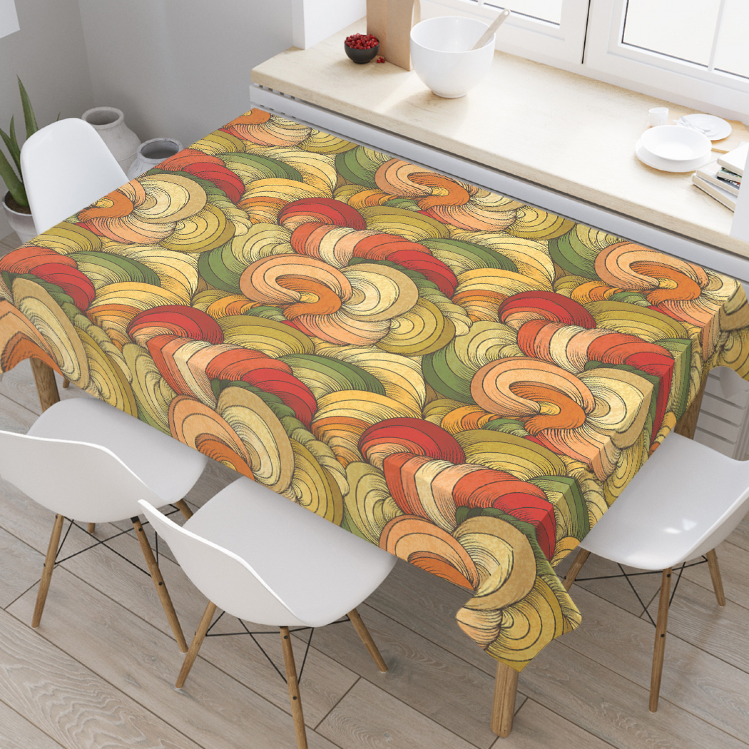 

Скатерть прямоугольная JoyArty "Абстрактный дудлинг" из оксфорда, 120x145 см, Оранжевый, Абстрактный дудлинг