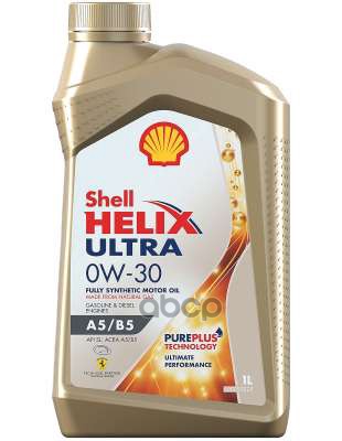 фото Shell масло моторное shell helix ultra a5/b5 0w-30 синтетическое 1 л 550052174