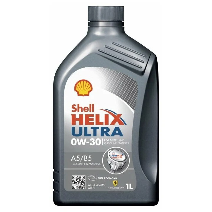 фото Shell масло моторное shell helix ultra a5/b5 0w-30 синтетическое 1 л 550052174