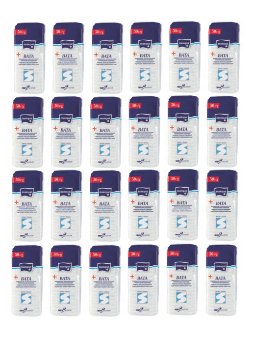 

Вата хлопковая BELLA, 50г 100% хлопок в рулоне, 24 шт