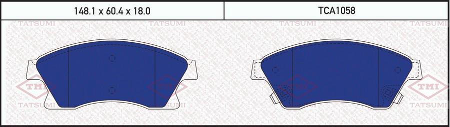 

Колодки тормозные CHEVROLET AVEO/CRUZE 09- перед. Tatsumi TCA1058