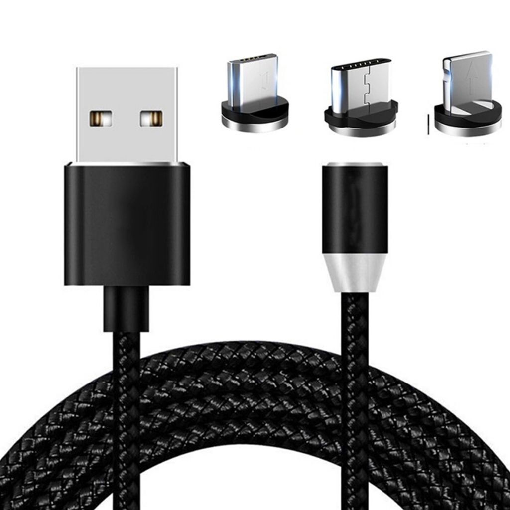 

Кабель Магнитный USB-кабель с 3-мя разъемами/черный