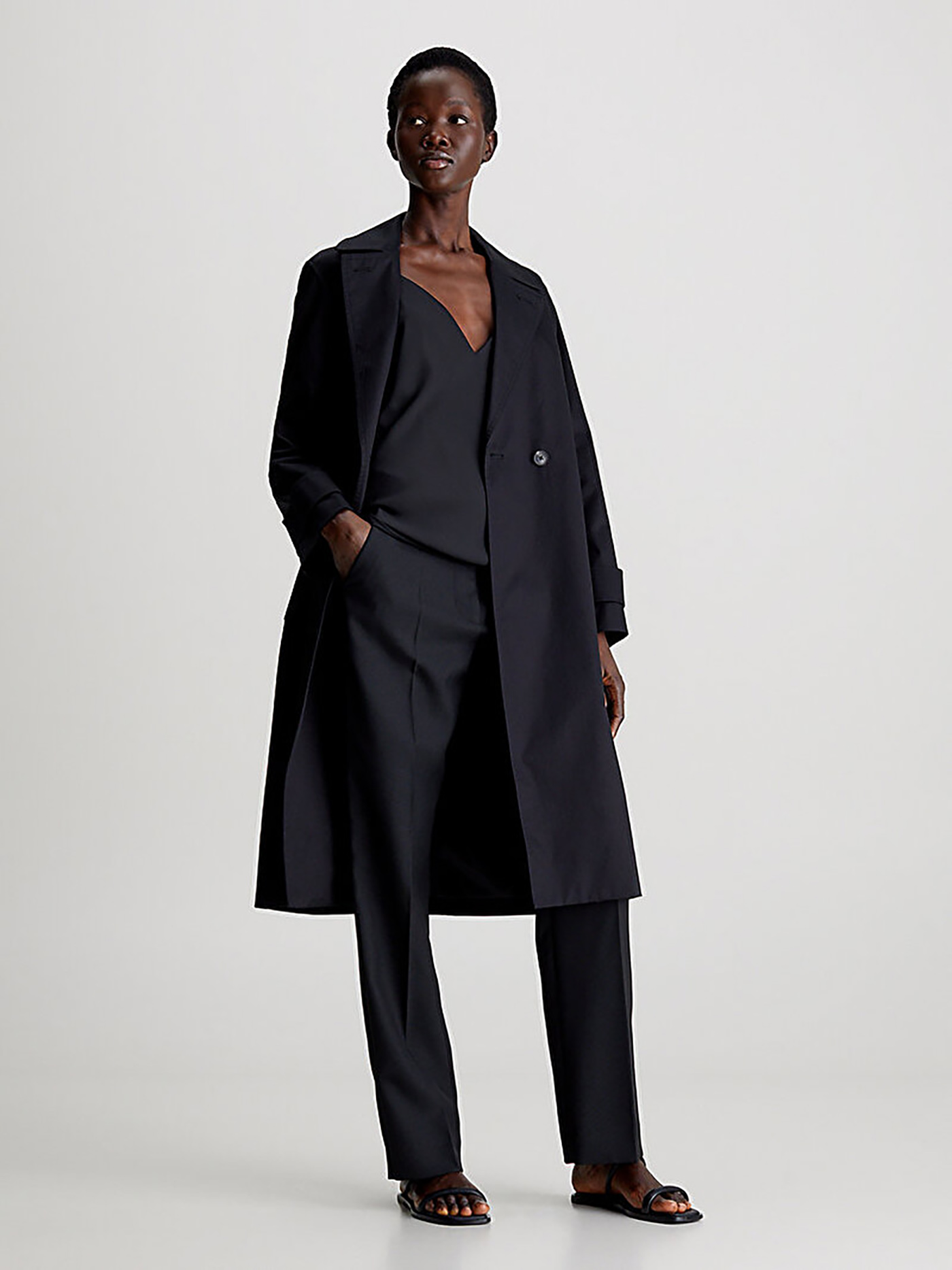 Тренчкот Calvin Klein женский, серый, размер 46, K20K206320