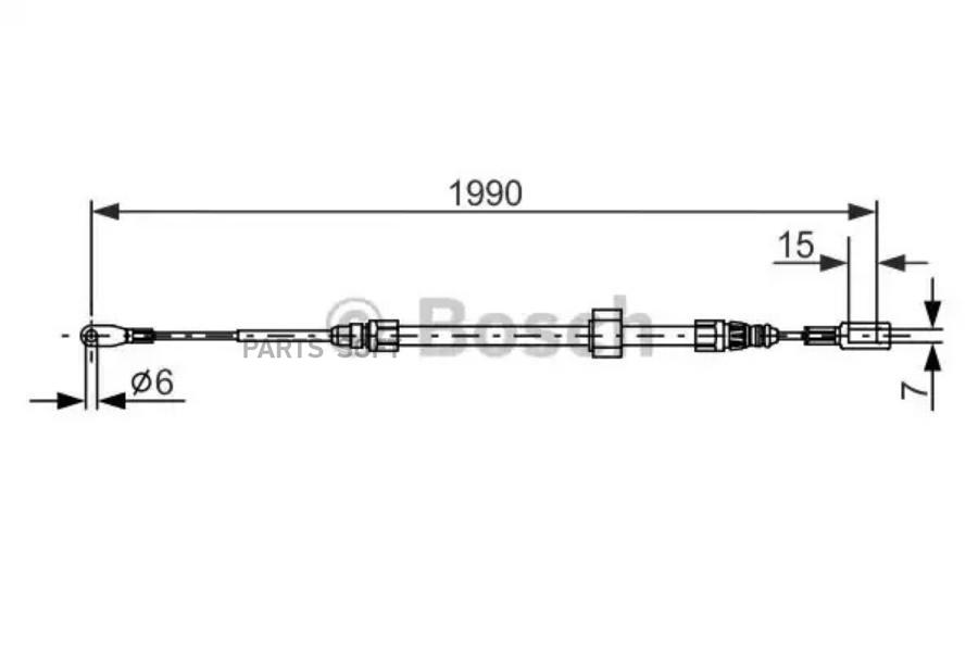 

1 987 477 854_трос ручника передний l=1990 mb sprinter 901-904, vw lt 28-46 95-06