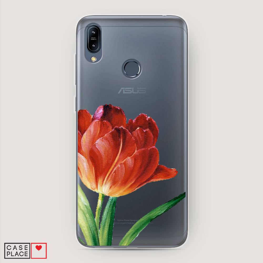 фото Чехол awog "красный тюльпан" для asus zenfone max m2 zb633kl