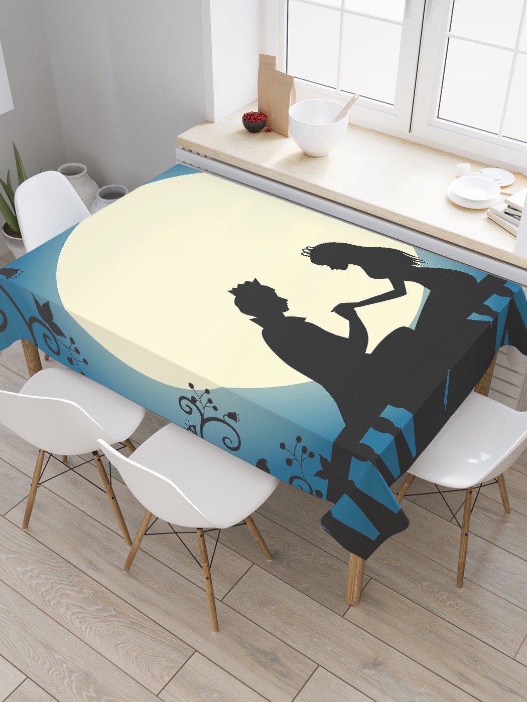 

Скатерть прямоугольная JoyArty "Королевское свидание" из оксфорда, 120x145 см, Бежевый, Королевское свидание