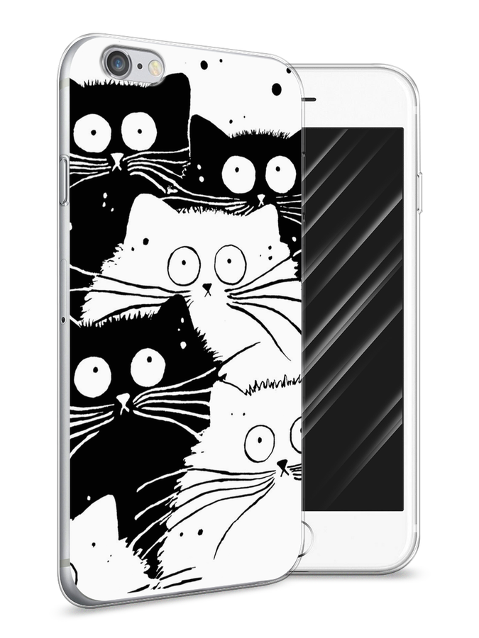 

Чехол Awog на Apple iPhone 6 / Айфон 6 "Коты черно-белые", Разноцветный, 10450-1