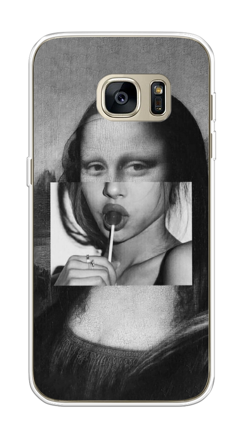 

Чехол Awog на Samsung Galaxy S7 "Mona Lisa sucking lollipop", Серый, 24550-9