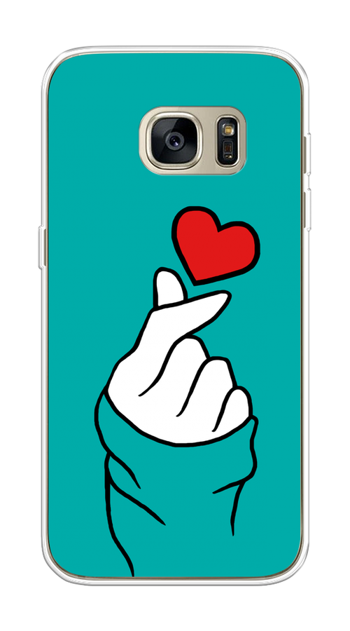 

Чехол Awog на Samsung Galaxy S7 "Маленькое сердечко", Голубой;белый;красный, 24550-7