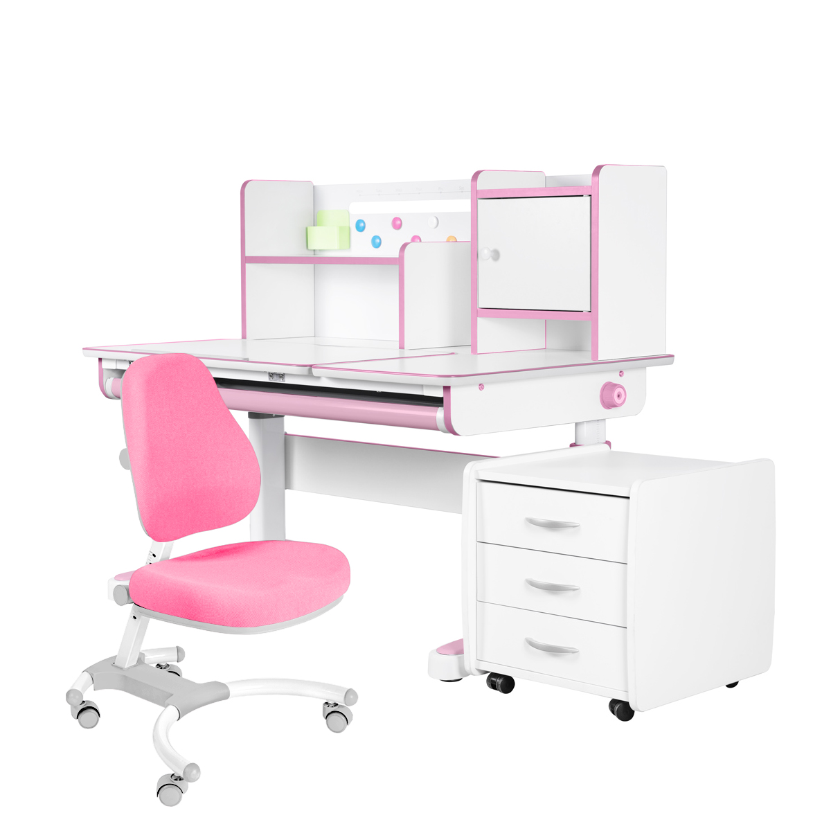

Комплект Anatomica растущая парта + кресло Figra + тумба GrandaPlusPink_FigraPink, Granda Plus