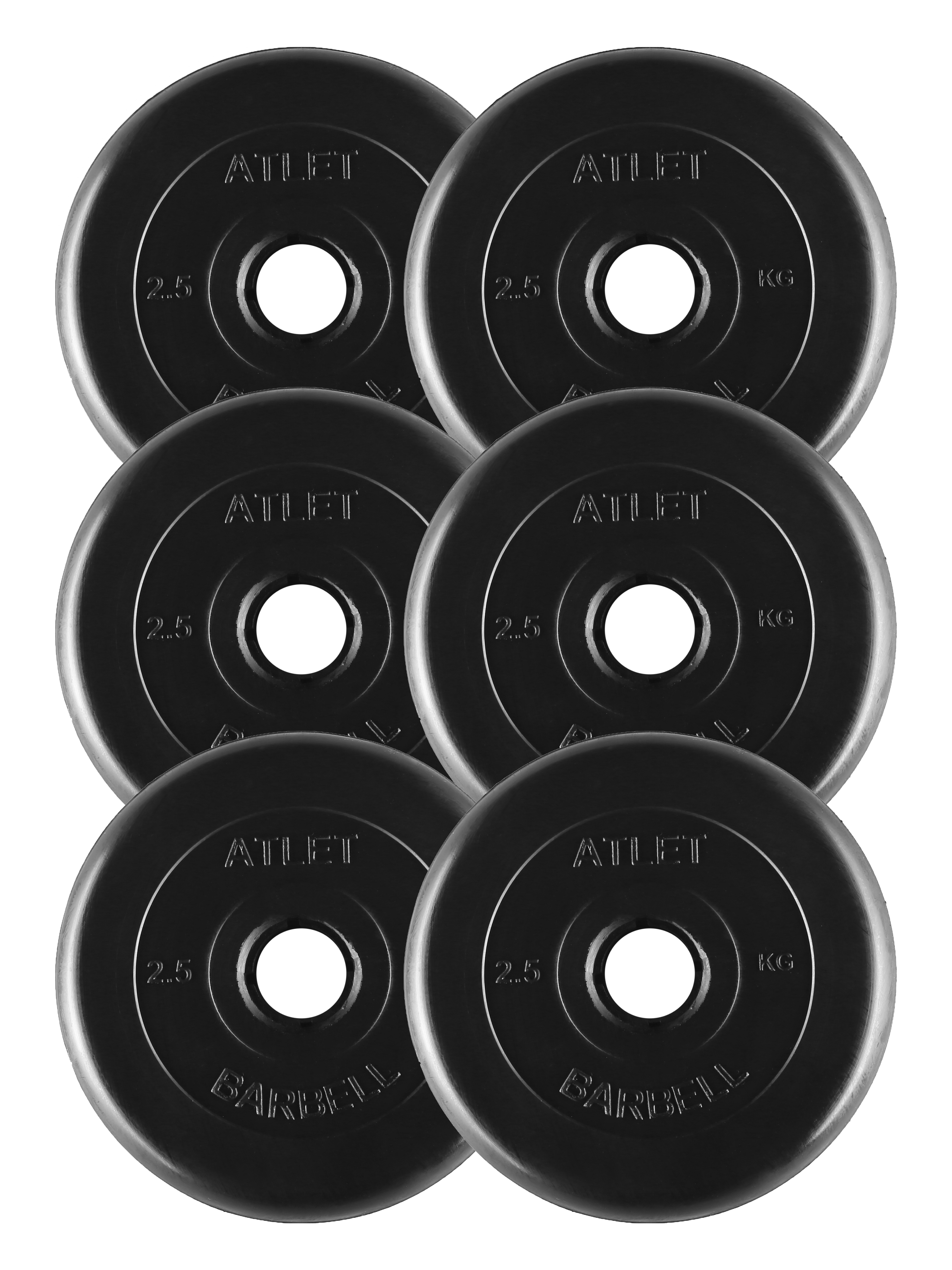 

Диск для штанги MB Barbell Atlet 6 шт. 2,5 кг, 31 мм черный, Atlet 6 шт.