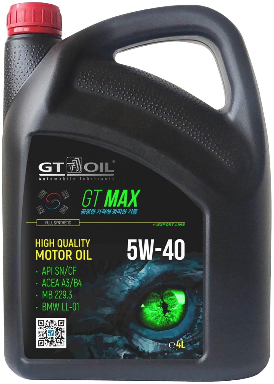 фото Масло моторное gt oil max 5w-40 синтетическое 4 л 8809059409015