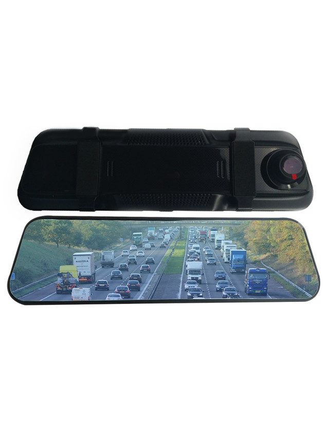 фото Автомобильный видеорегистратор зеркало хороший выбор v10 full hd1080 с 2 камерами черный
