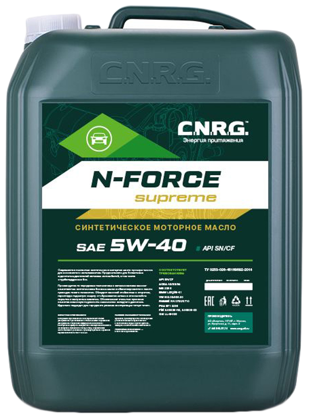 фото Масло моторное c.n.r.g. n-force asia 5w-30 sn/gf-5 20л cnrg