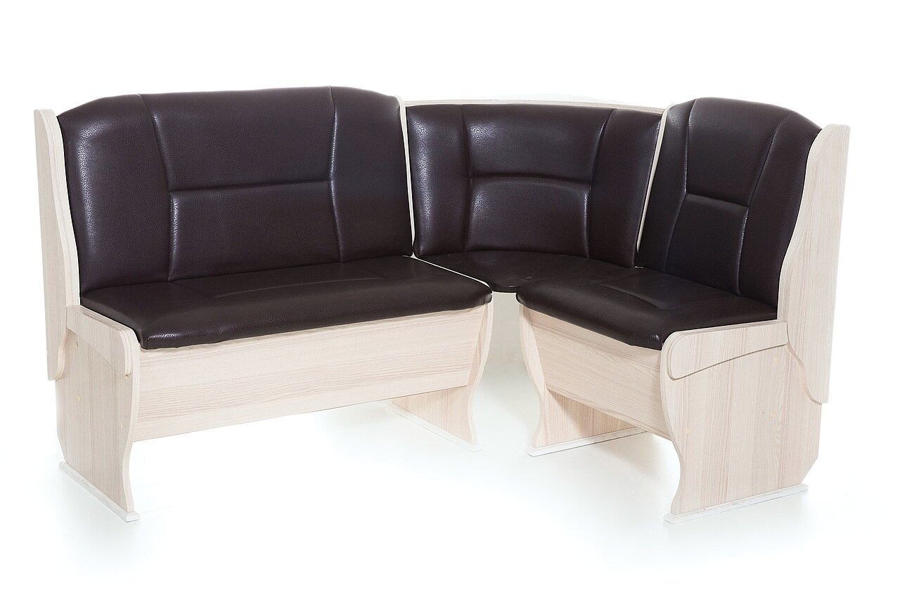 Диван кухонный Betel ОРХИДЕЯ Однотон 148х108х88, искусственная кожа, ясень/борнео умбер