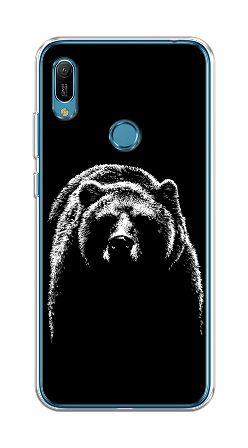 

Чехол на Huawei Y6 2019/Honor 8a/8a Pro/Y6s "Медведь в ночи", Белый;черный, 68650-1
