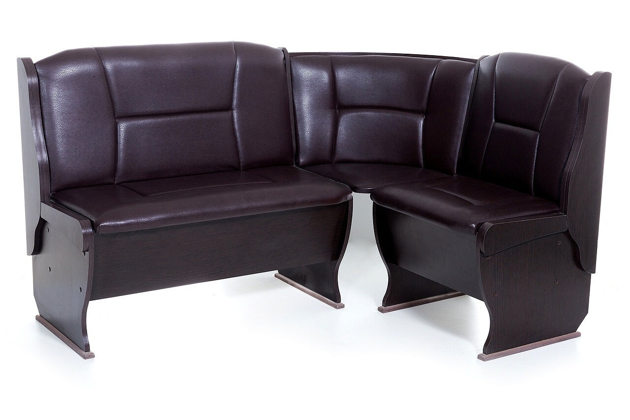 Диван кухонный Betel ОРХИДЕЯ Однотон 148х108х88, искусственная кожа, венге/борнео умбер