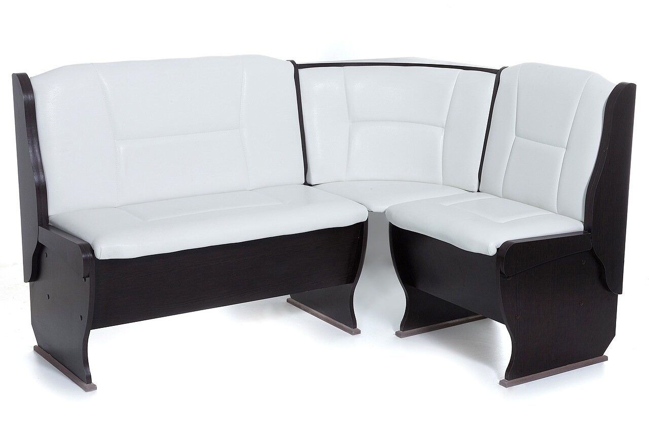 Диван кухонный Betel ОРХИДЕЯ Однотон 148х108х88, искусственная кожа, венге/борнео милк