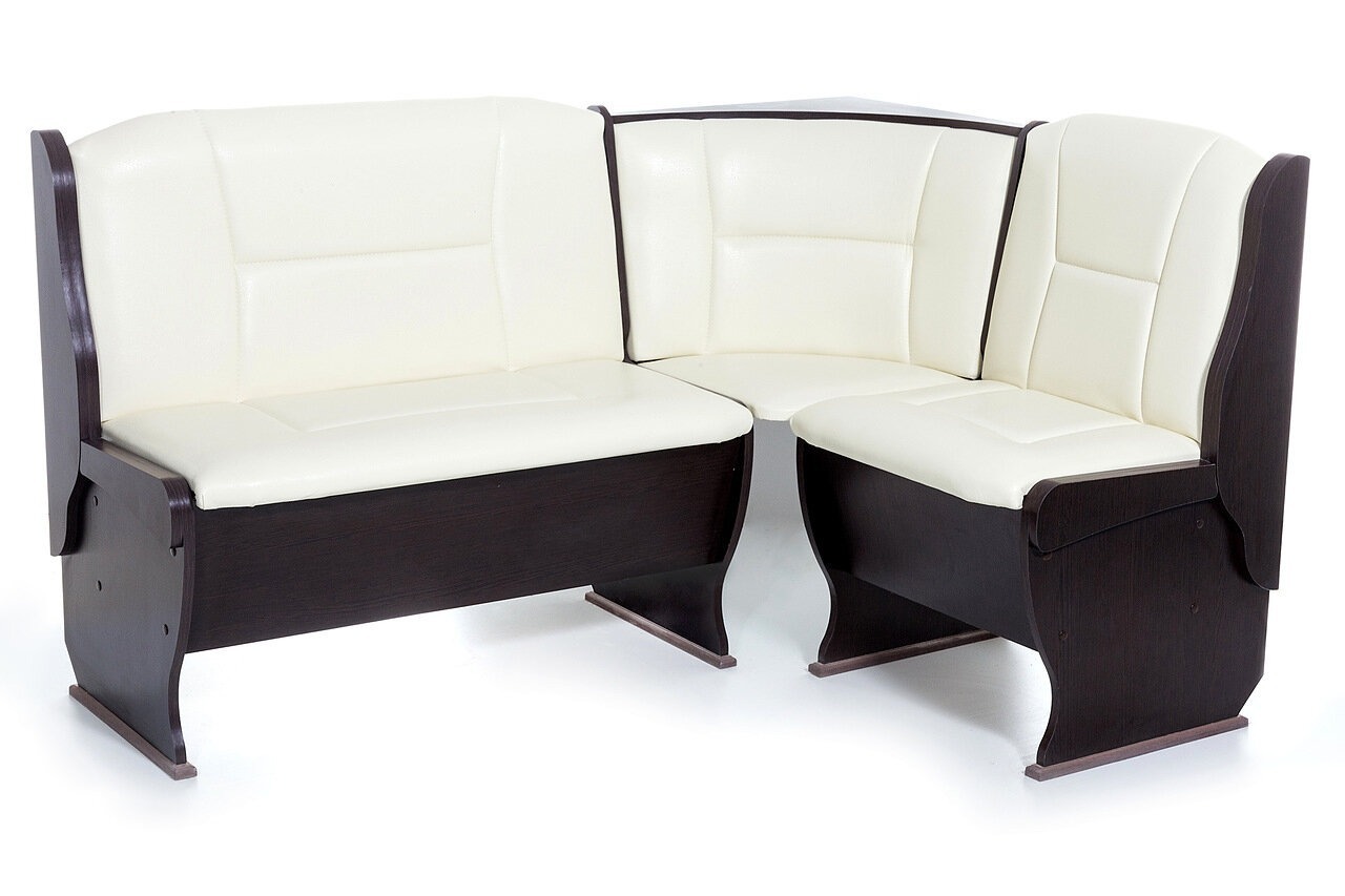 Диван кухонный Betel ОРХИДЕЯ Однотон 148х108х88, искусственная кожа, венге/борнео крем