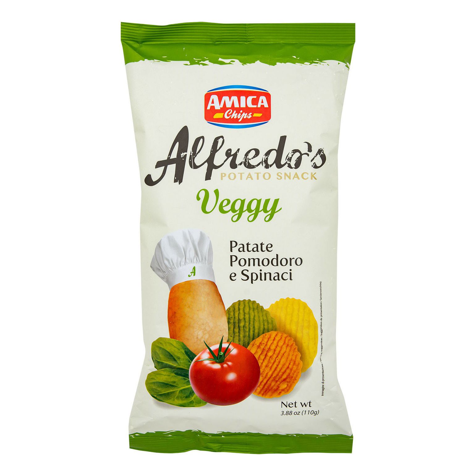 Чипсы Amica Chips вегетарианские картофель-помидоры-шпинат 110 г 463₽