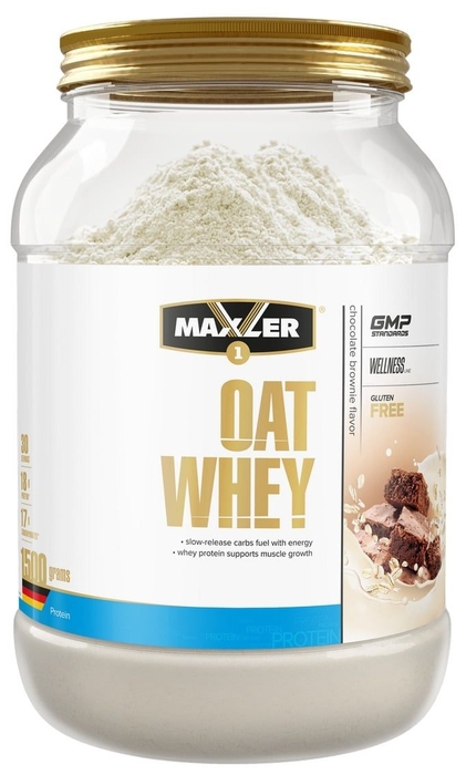 фото Высокобелковый гейнер maxler oat whey "шоколадный брауни" (1500 г)