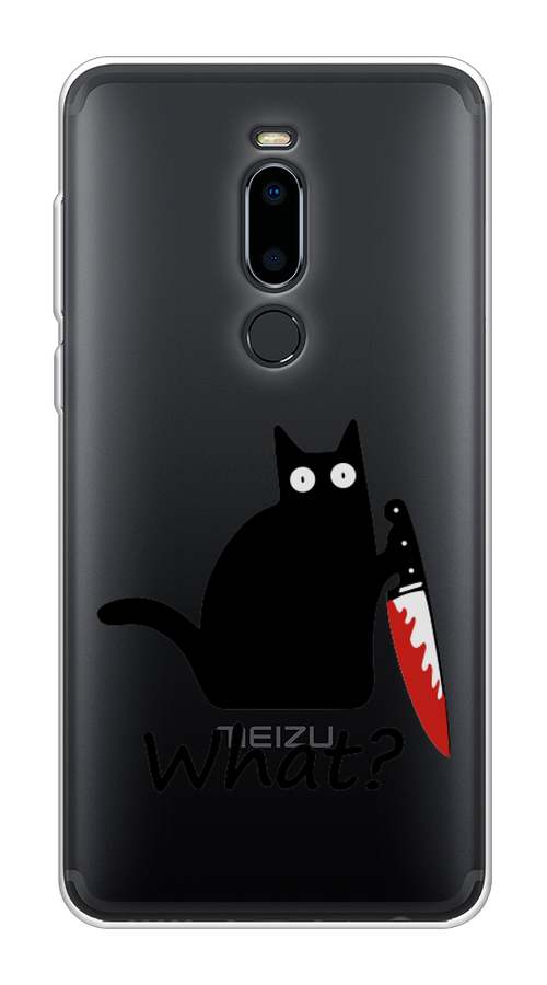 

Чехол на Meizu M8 "Котик с ножом", Черный;красный, 73150-6