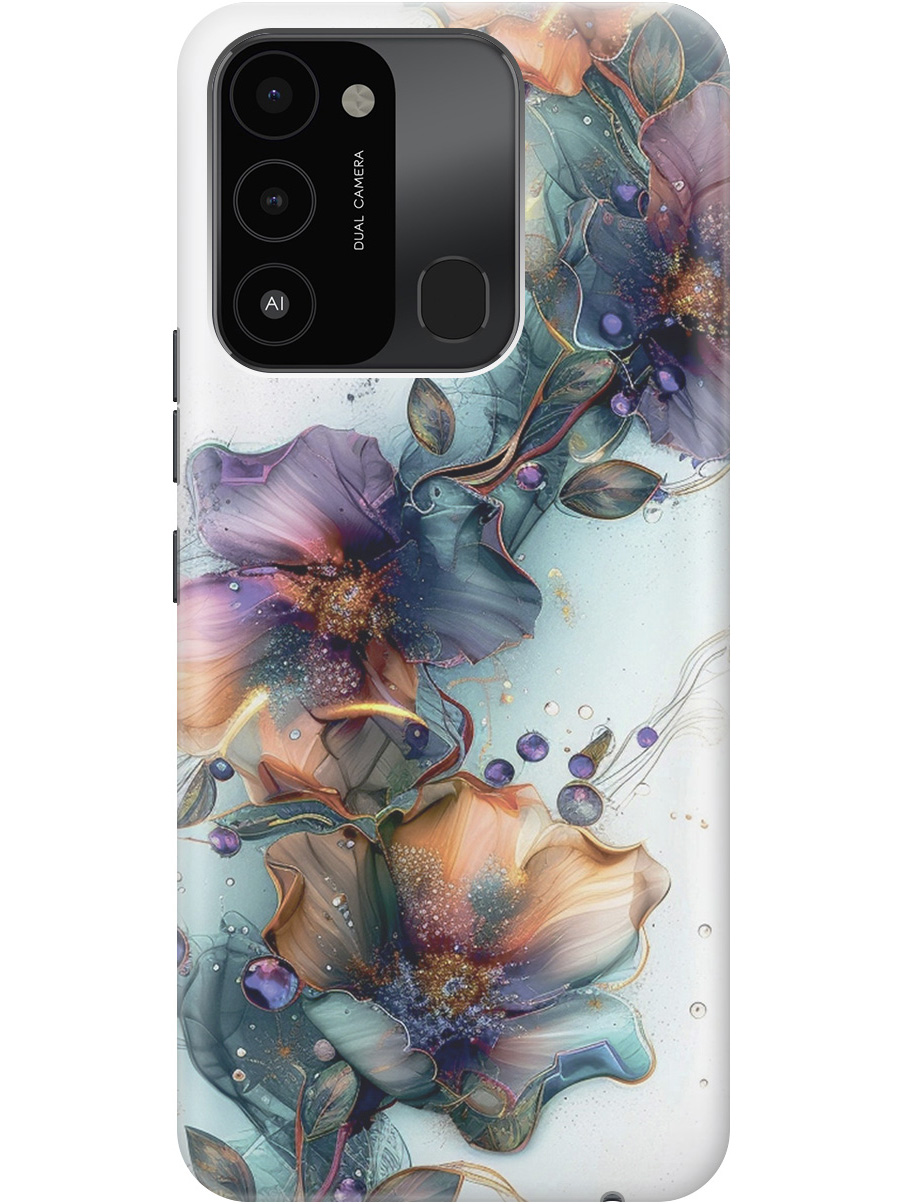 

Силиконовый чехол на Tecno Spark 8C/Go 2022 с принтом "Мистические цветы", Прозрачный;белый;зеленый, 778678010