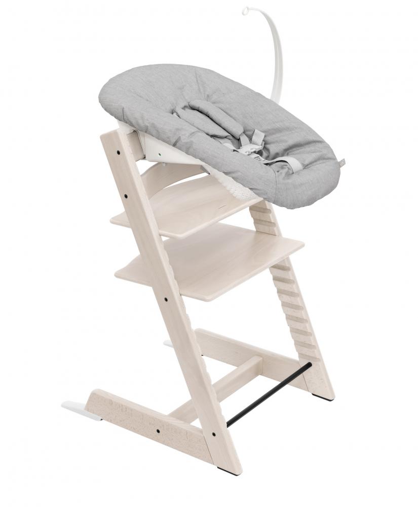 

Стульчик Stokke Tripp Trapp whitewash и набор для новорождённого grey, Tripp Trapp
