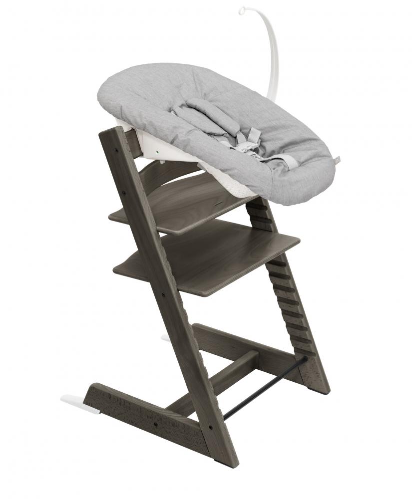 

Стульчик Stokke Tripp Trapp hazy grey и набор для новорождённого grey, Tripp Trapp