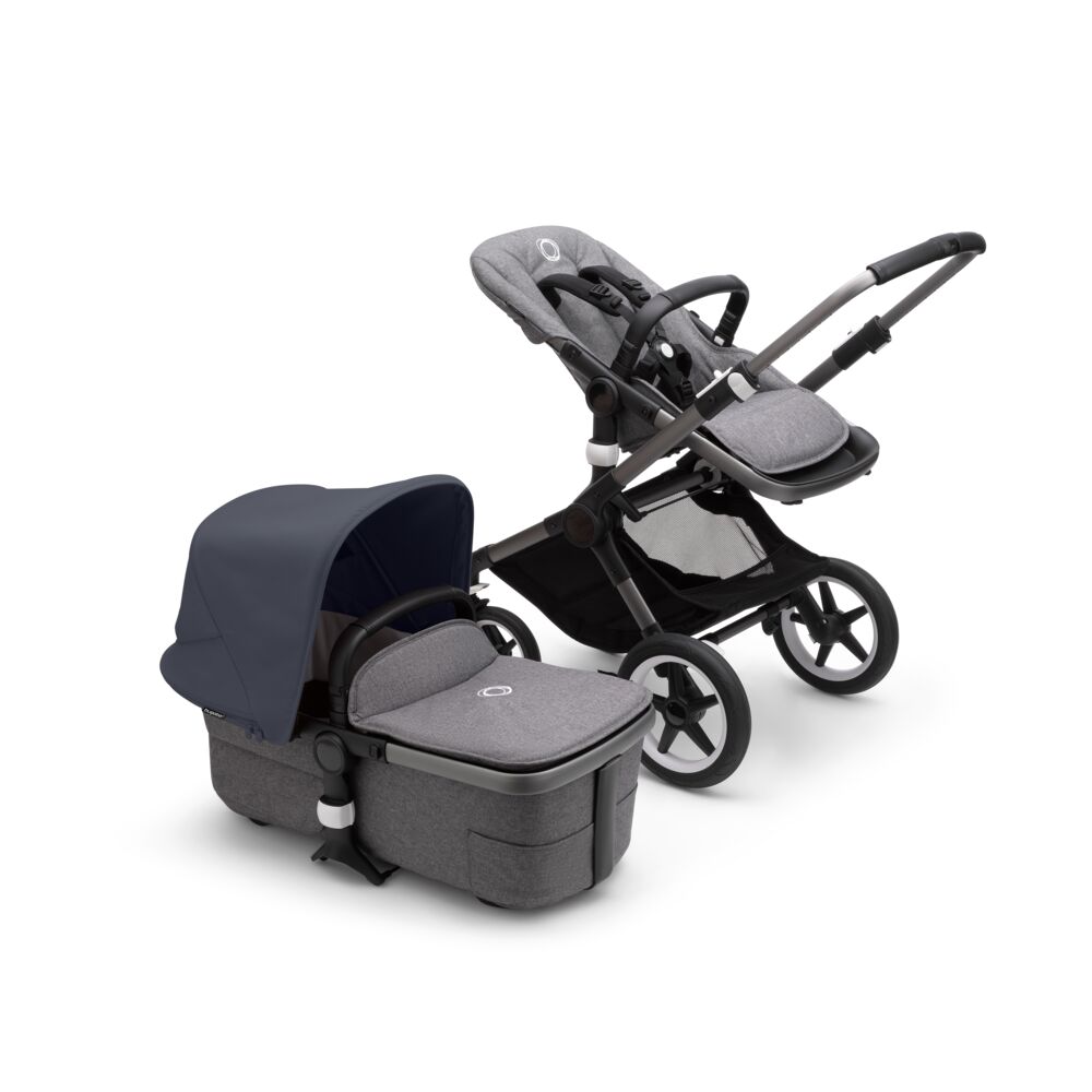 

Коляска 2в1 Bugaboo Fox3 graphite/ grey melange/ stormy blue, Fox3