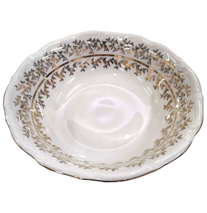 фото Салатник 23 см bavarian porcelain "мария-тереза белая золотые листики" 243931