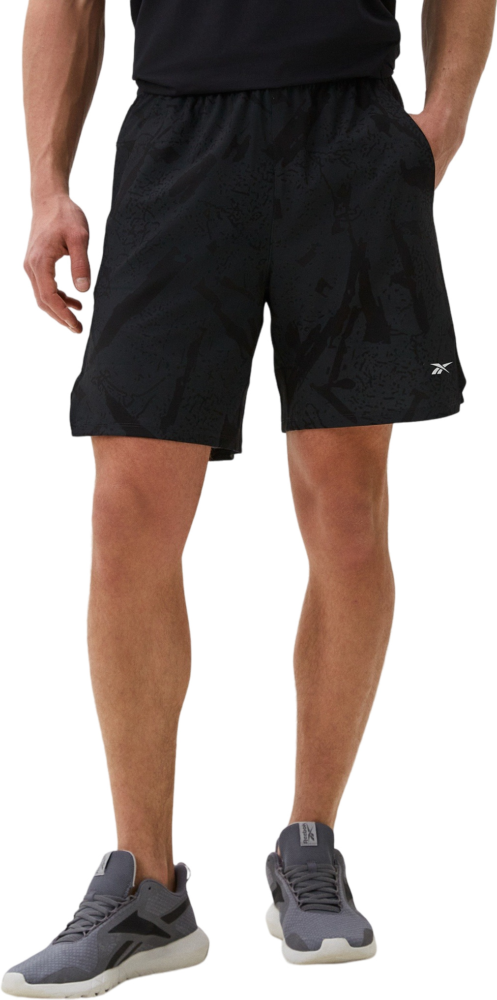 

Спортивные шорты мужские Reebok Strength Aop Short черные M, Черный, Strength Aop Short